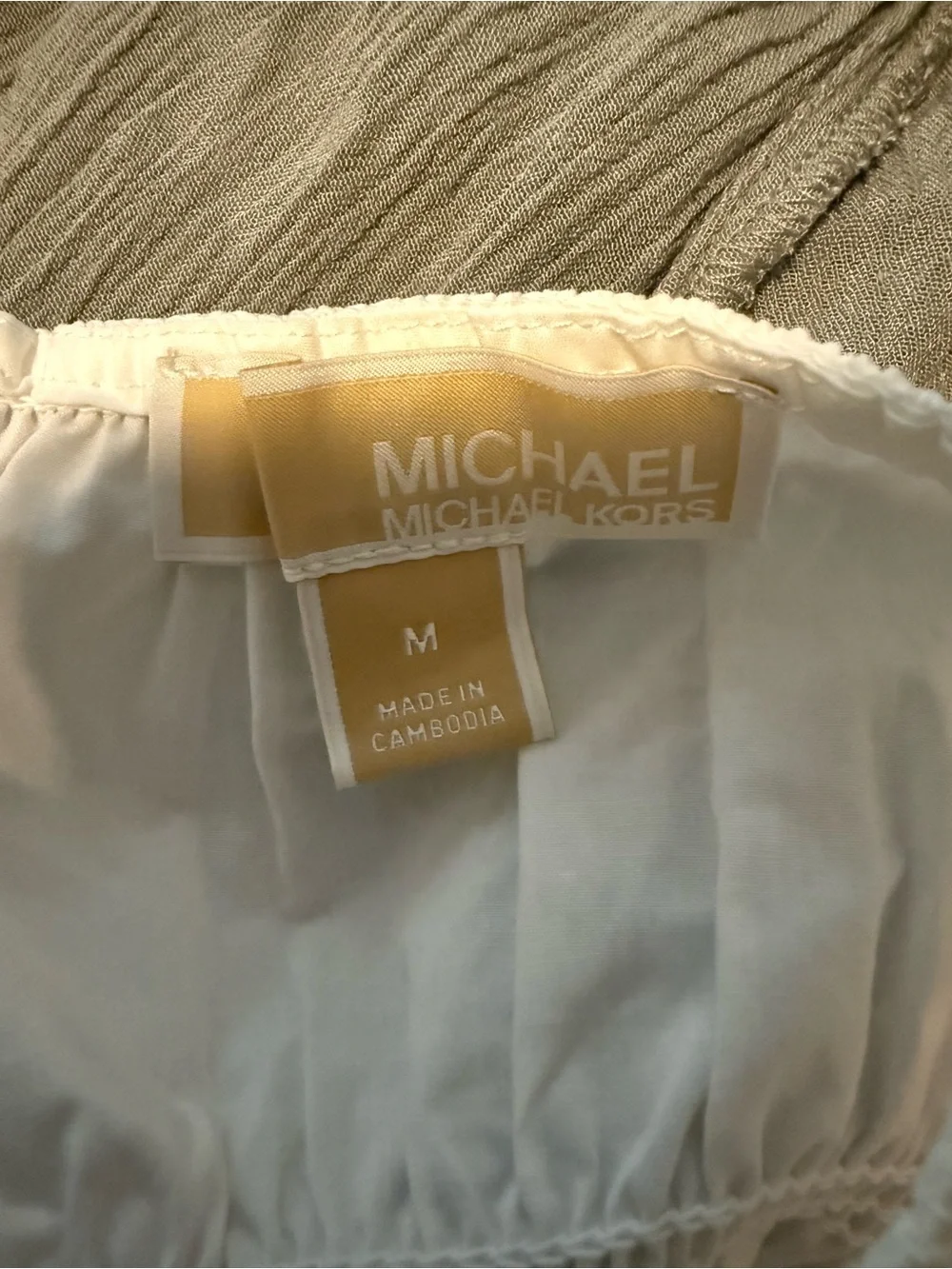 Michael Kors White Smocked Tank